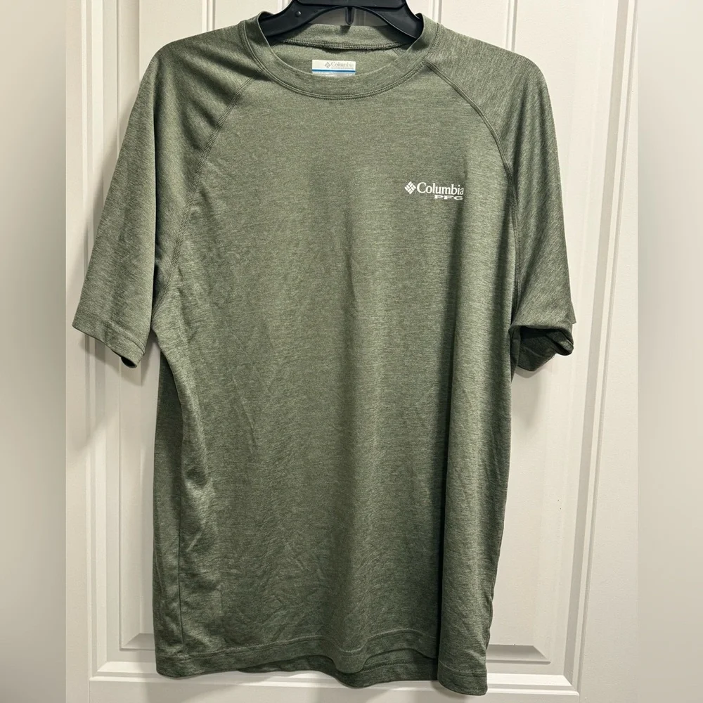 Columbia PFG Men's Olive Green Short Sleeve Tee -Size L - Picture 1 of 5